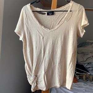 Distressed linen t shirt